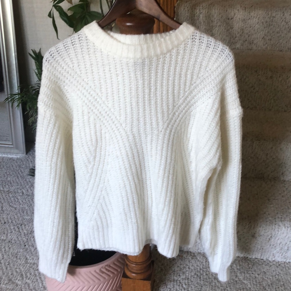 A New Day White Knit Chunky Pullover Sweater